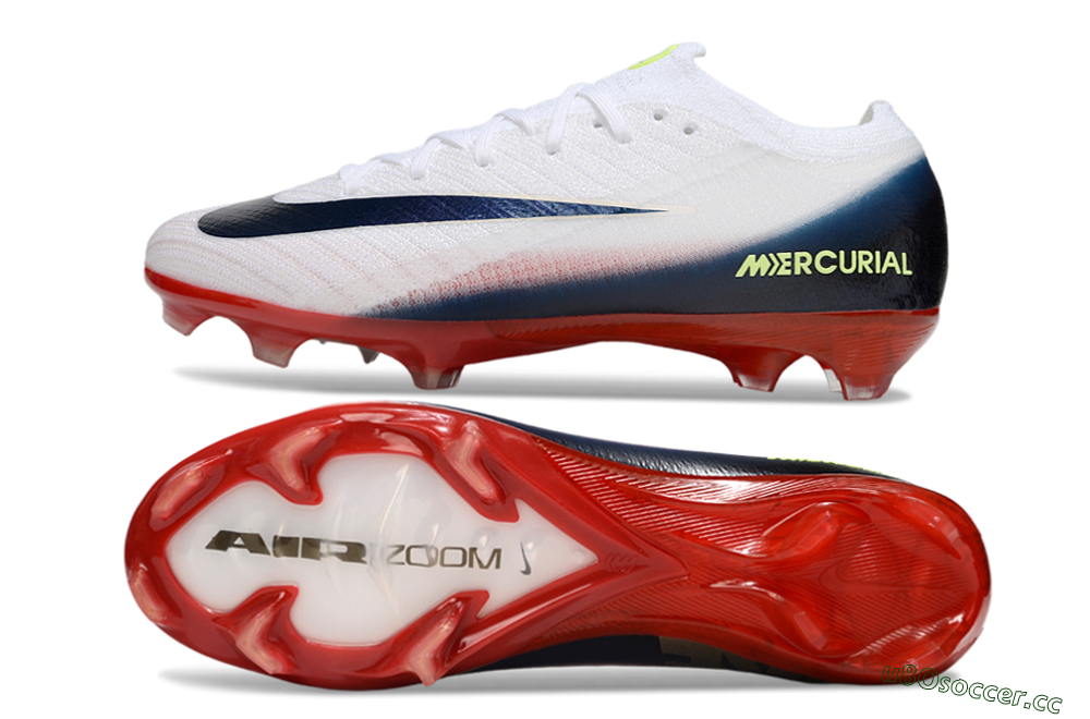 Unisex Nike Air Zoom Mercurial Vapor 16 Elite FG Firm Ground Low-Tops Football Boots - White/Blue/Yellow 1