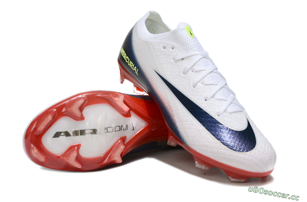 Unisex Nike Air Zoom Mercurial Vapor 16 Elite FG Firm Ground Low-Tops Football Boots - White/Blue/Yellow 3