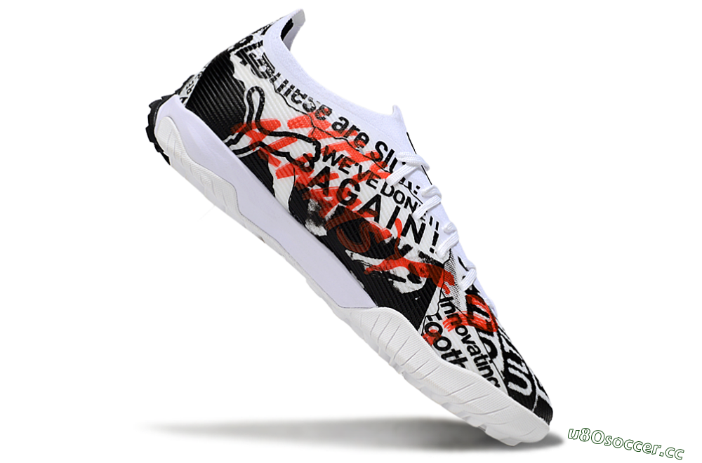 Men's Puma Ultra Ultimate TF Artificial Turf Low-Tops Football Shoes - Black/White/Red 4