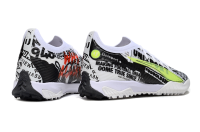 Men's Puma Ultra Ultimate TF Artificial Turf Low-Tops Football Shoes - Black/White/Red