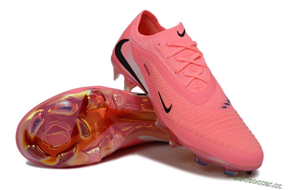 Unisex Nike Phantom 6 Elite Low FG Firm Ground Low-Tops Football Boots - Pink/White/Black 3