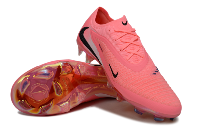 Unisex Nike Phantom 6 Elite Low FG Firm Ground Low-Tops Football Boots - Pink/White/Black