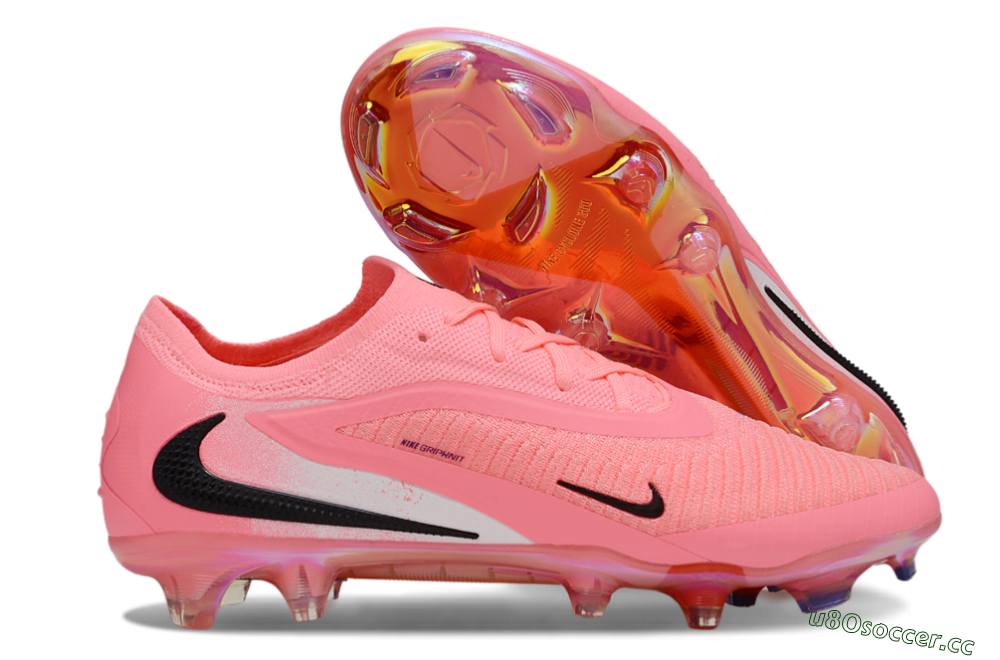 Unisex Nike Phantom 6 Elite Low FG Firm Ground Low-Tops Football Boots - Pink/White/Black 2
