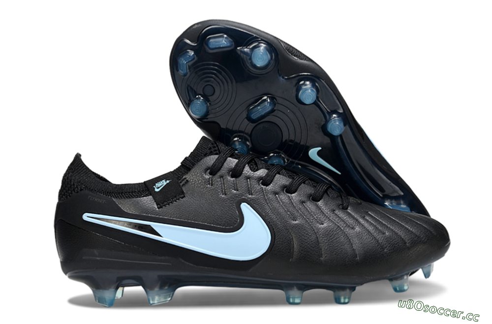 Men's Nike Tiempo Legend 10 Elite FG Firm Ground Low-Tops Football Boots - Black/Jade 2