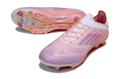 Unisex Adidas F50 Lightstrike Pro FG Firm Ground Low-Tops Football Boots - Pink/Purple/Gold