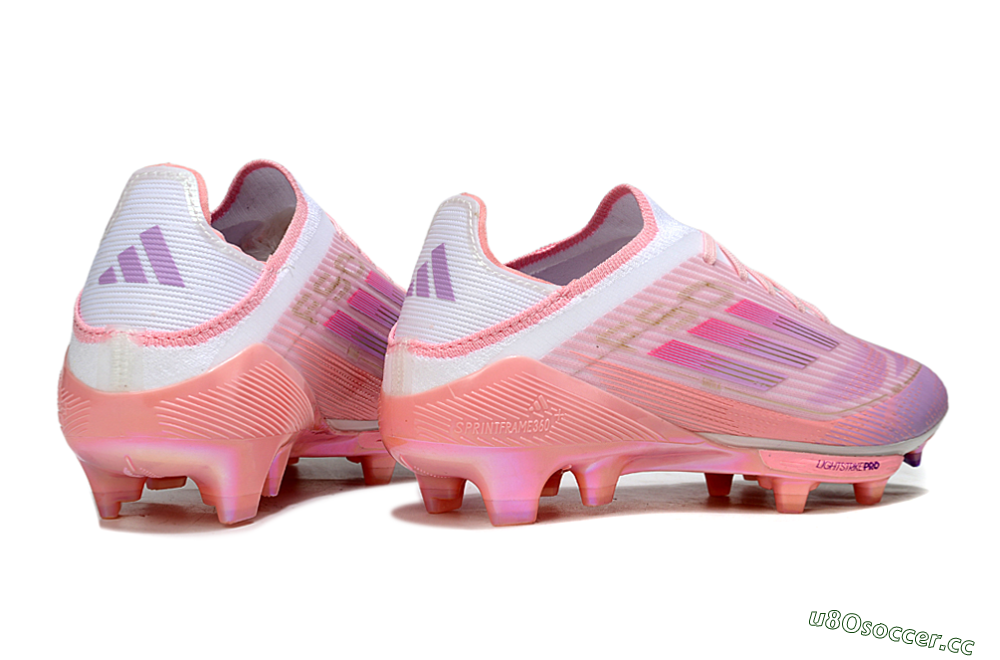 Unisex Adidas F50 Lightstrike Pro FG Firm Ground Low-Tops Football Boots - Pink/Purple/Gold 7