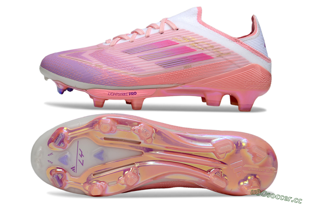 Unisex Adidas F50 Lightstrike Pro FG Firm Ground Low-Tops Football Boots - Pink/Purple/Gold 1