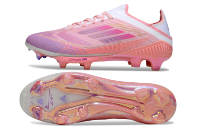 Unisex Adidas F50 Lightstrike Pro FG Firm Ground Low-Tops Football Boots - Pink/Purple/Gold