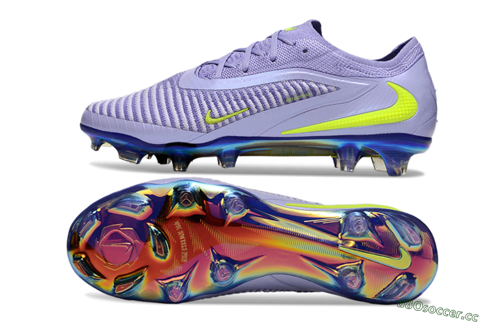 Unisex Nike Phantom 6 Elite Low FG Firm Ground Low-Tops Football Boots - Purple/Yellow/Gold 1