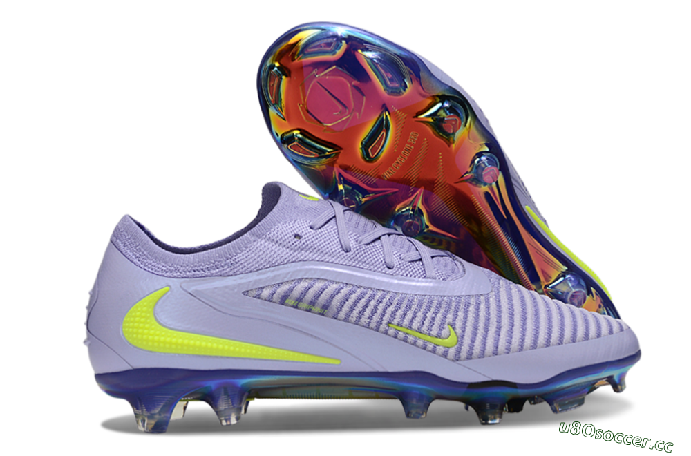 Unisex Nike Phantom 6 Elite Low FG Firm Ground Low-Tops Football Boots - Purple/Yellow/Gold 2