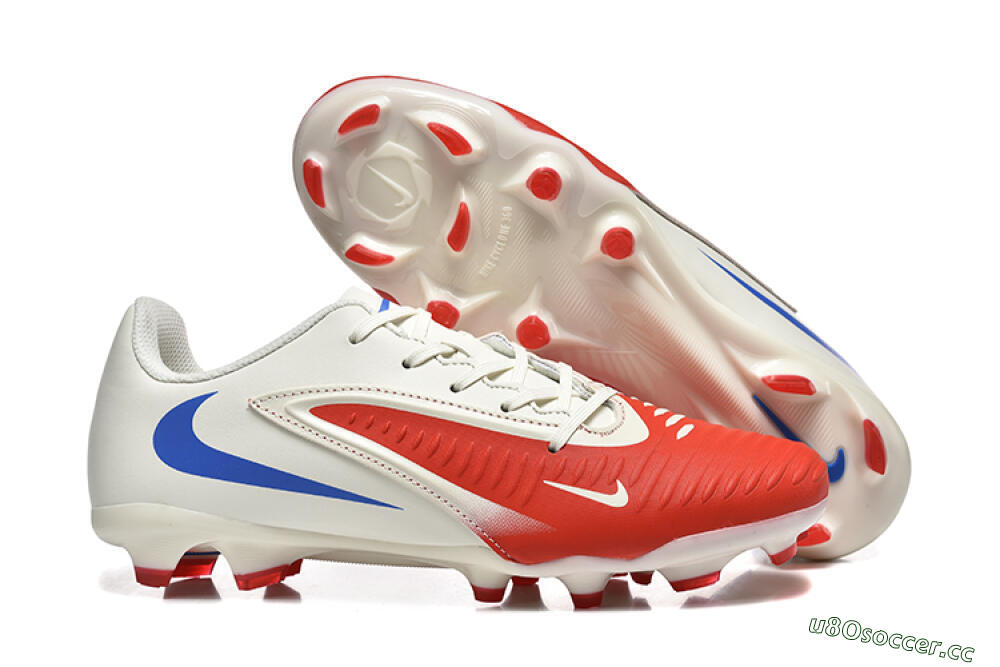 Men's Nike Phantom 6 Elite Low FG Firm Ground Low-Tops Football Boots - Red/White/Blue 2