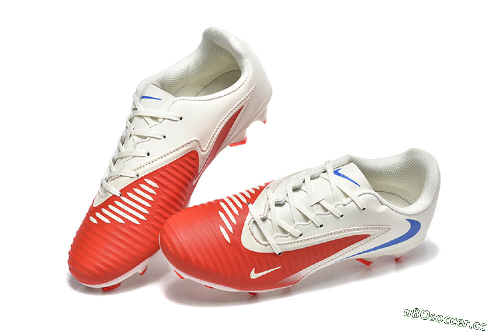 Men's Nike Phantom 6 Elite Low FG Firm Ground Low-Tops Football Boots - Red/White/Blue 6