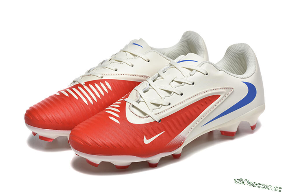 Men's Nike Phantom 6 Elite Low FG Firm Ground Low-Tops Football Boots - Red/White/Blue 5