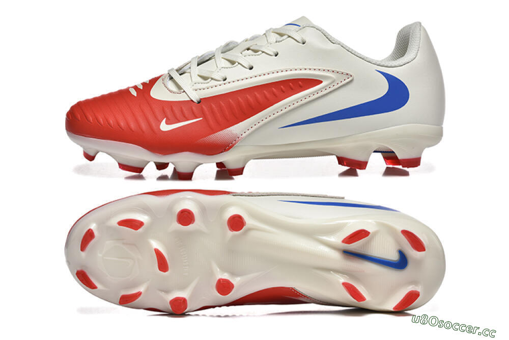 Men's Nike Phantom 6 Elite Low FG Firm Ground Low-Tops Football Boots - Red/White/Blue 1