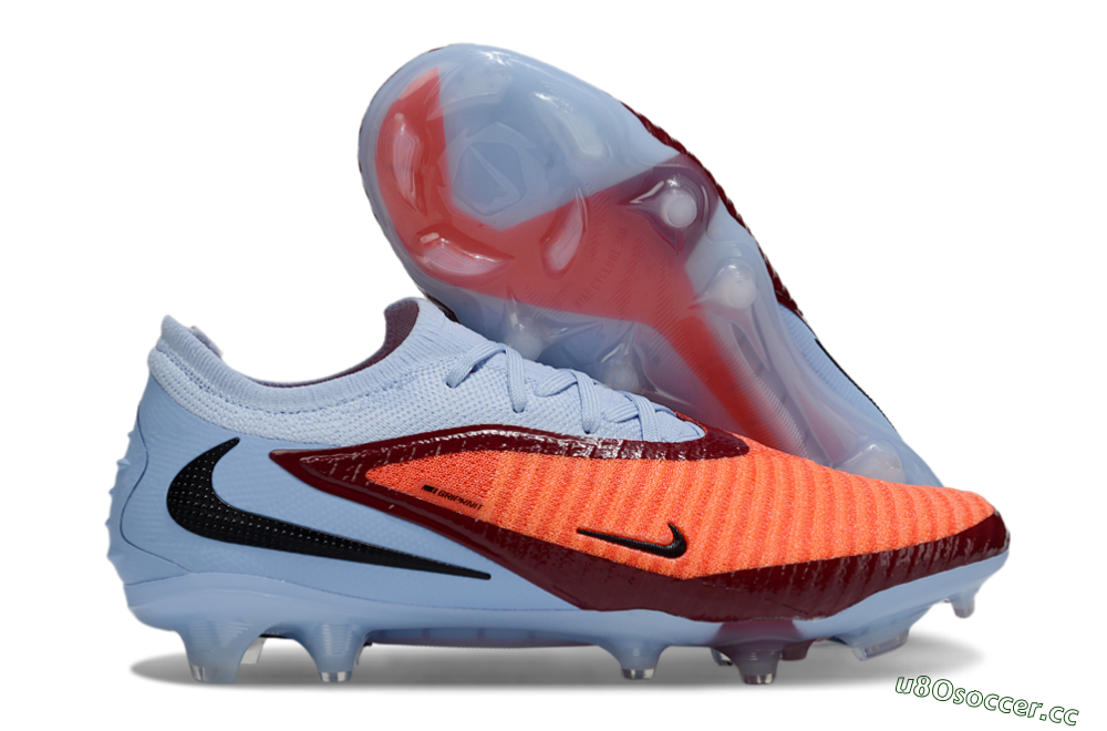 Unisex Nike Phantom 6 Elite Low FG Firm Ground Low-Tops Football Boots - Red/Jade/Black 2