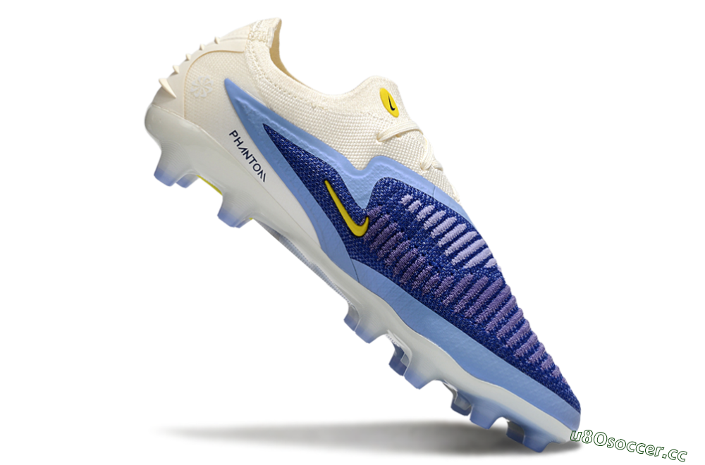 Unisex Nike Phantom 6 Elite Low FG Firm Ground Low-Tops Football Boots - Blue/White/Yellow 4