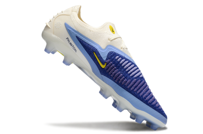 Unisex Nike Phantom 6 Elite Low FG Firm Ground Low-Tops Football Boots - Blue/White/Yellow