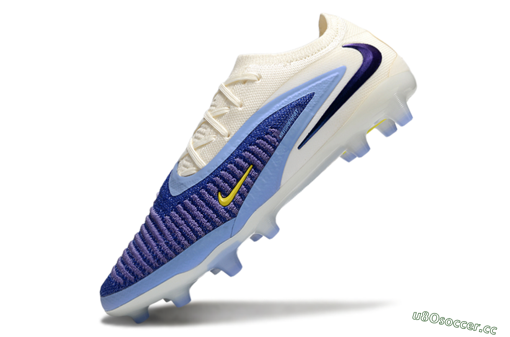 Unisex Nike Phantom 6 Elite Low FG Firm Ground Low-Tops Football Boots - Blue/White/Yellow 5