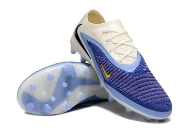 Unisex Nike Phantom 6 Elite Low FG Firm Ground Low-Tops Football Boots - Blue/White/Yellow