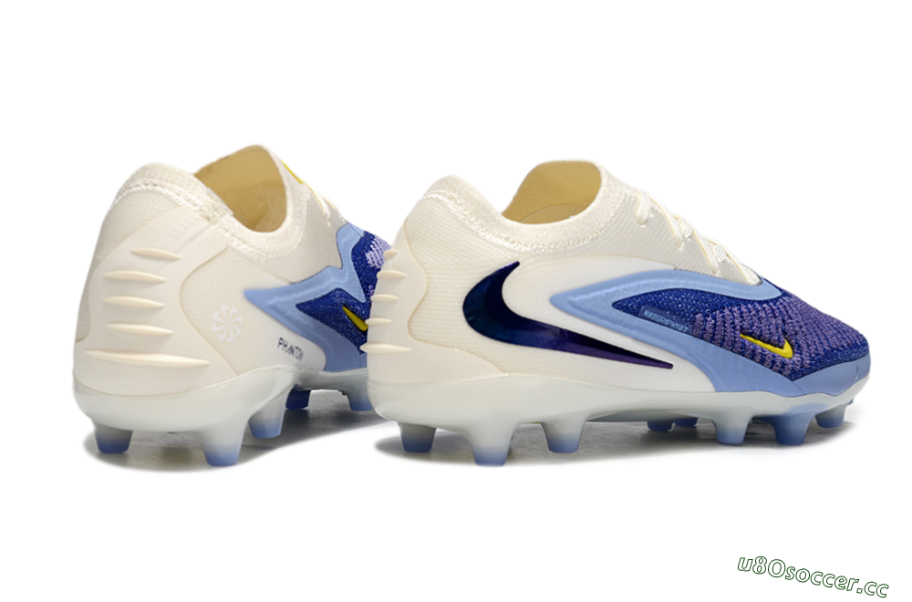 Unisex Nike Phantom 6 Elite Low FG Firm Ground Low-Tops Football Boots - Blue/White/Yellow 6