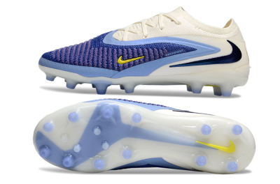 Unisex Nike Phantom 6 Elite Low FG Firm Ground Low-Tops Football Boots - Blue/White/Yellow