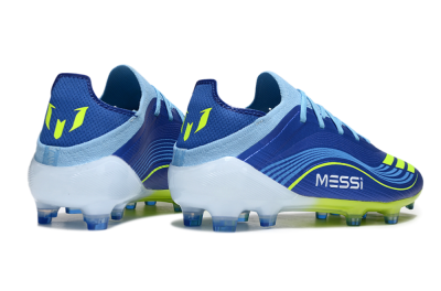 Men's Messi x Adidas F50 Elite FG Firm Ground Low-Tops Football Boots - Blue/Yellow/White