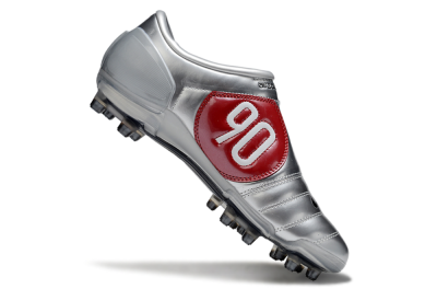 Unisex Nike Air Zoom Total 90 III FG Firm Ground Low-Tops Football Boots - Silver/Black/Red