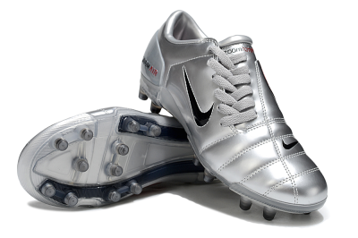 Unisex Nike Air Zoom Total 90 III FG Firm Ground Low-Tops Football Boots - Silver/Black/Red