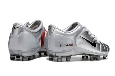 Unisex Nike Air Zoom Total 90 III FG Firm Ground Low-Tops Football Boots - Silver/Black/Red