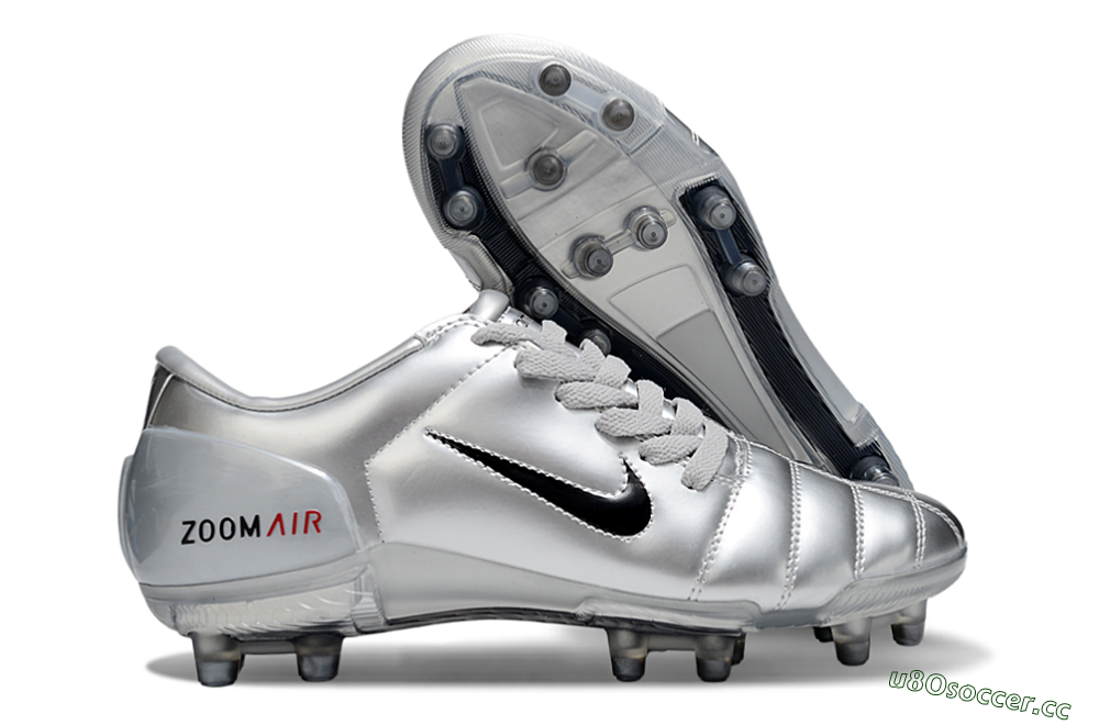 Unisex Nike Air Zoom Total 90 III FG Firm Ground Low-Tops Football Boots - Silver/Black/Red 2
