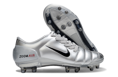 Unisex Nike Air Zoom Total 90 III FG Firm Ground Low-Tops Football Boots - Silver/Black/Red