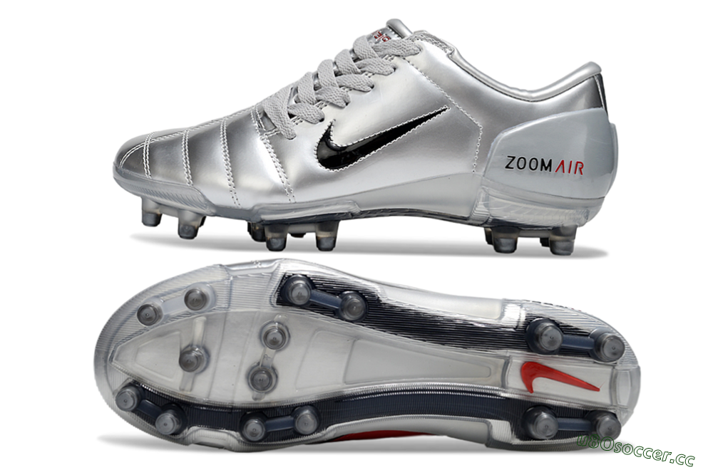 Unisex Nike Air Zoom Total 90 III FG Firm Ground Low-Tops Football Boots - Silver/Black/Red 1