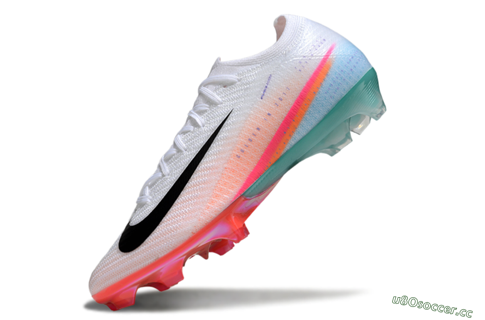 Unisex Nike Air Zoom Mercurial Vapor 16 Elite FG Firm Ground Low-Tops Football Boots - White/Black/Pink/Jade 5