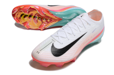 Unisex Nike Air Zoom Mercurial Vapor 16 Elite FG Firm Ground Low-Tops Football Boots - White/Black/Pink/Jade