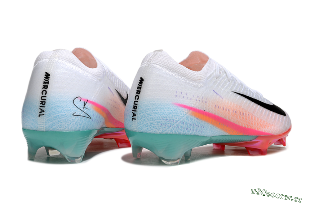 Unisex Nike Air Zoom Mercurial Vapor 16 Elite FG Firm Ground Low-Tops Football Boots - White/Black/Pink/Jade 6