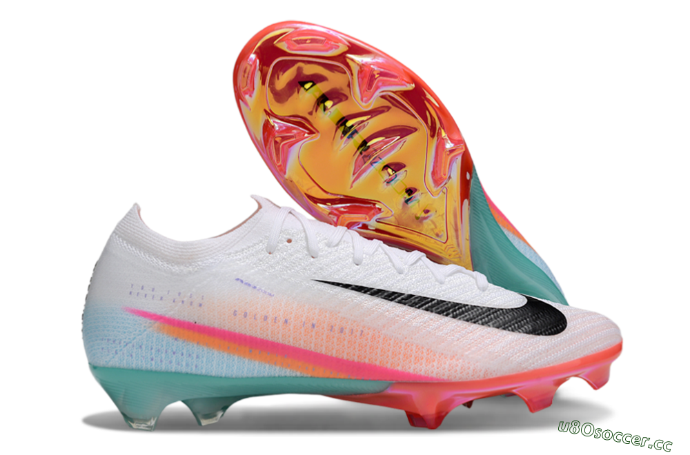 Unisex Nike Air Zoom Mercurial Vapor 16 Elite FG Firm Ground Low-Tops Football Boots - White/Black/Pink/Jade 2