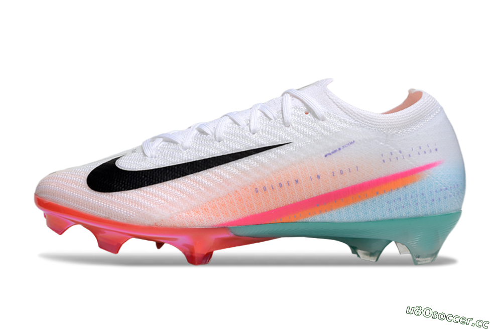 Unisex Nike Air Zoom Mercurial Vapor 16 Elite FG Firm Ground Low-Tops Football Boots - White/Black/Pink/Jade 0