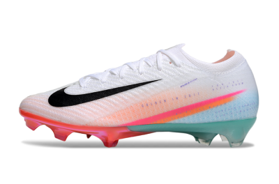 Unisex Nike Air Zoom Mercurial Vapor 16 Elite FG Firm Ground Low-Tops Football Boots - White/Black/Pink/Jade