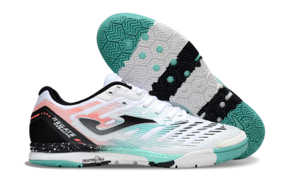 Men's Joma Top Flex IC Indoor & Futsal Low-Tops Football Shoes - White/Jade/Red