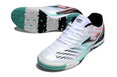 Men's Joma Top Flex IC Indoor & Futsal Low-Tops Football Shoes - White/Jade/Red
