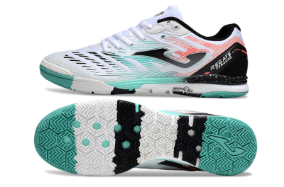 Men's Joma Top Flex IC Indoor & Futsal Low-Tops Football Shoes - White/Jade/Red