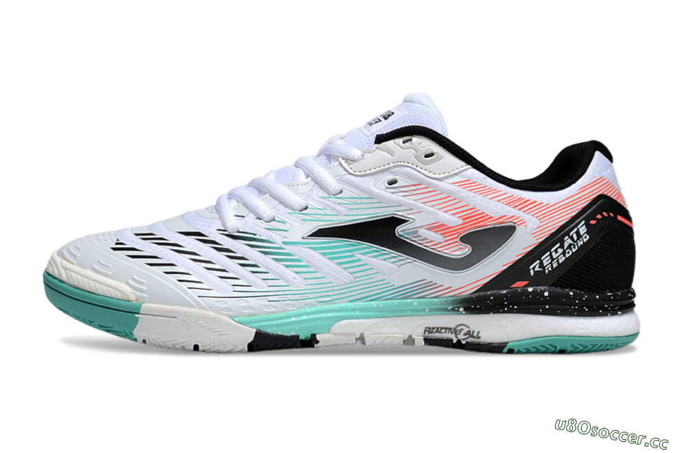 Men's Joma Top Flex IC Indoor & Futsal Low-Tops Football Shoes - White/Jade/Red 0