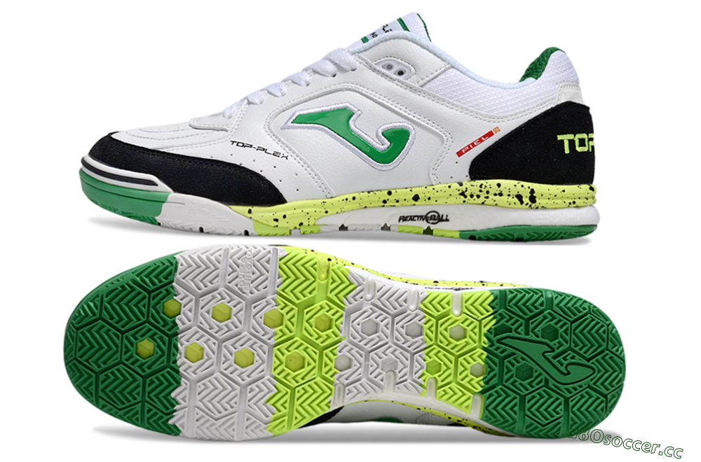 Men's Joma Top Flex IC Indoor & Futsal Low-Tops Football Shoes - White/Yellow/Black 1