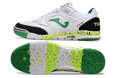 Men's Joma Top Flex IC Indoor & Futsal Low-Tops Football Shoes - White/Yellow/Black