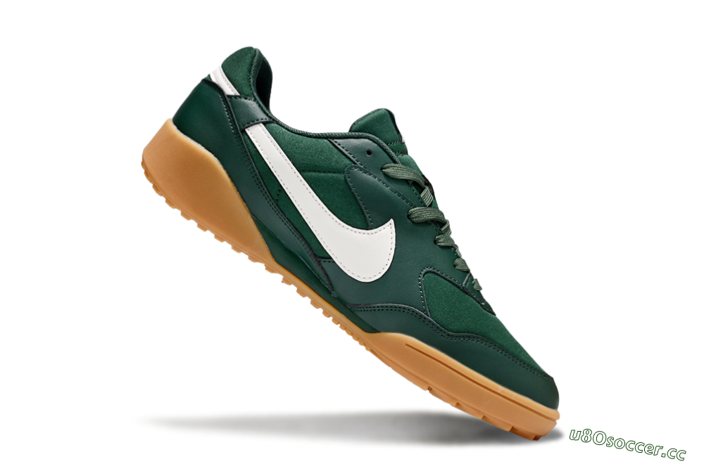 Unisex Nike Terra Manta TF Artificial Turf Low-Tops Football Shoes - Green/White/Brown 4