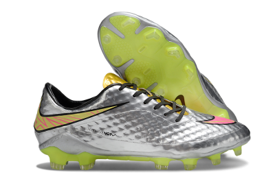 Men's Nike Hypervenom Phantom Rgn SE FG Firm Ground Low-Tops Football Boots - Silver/Pink/Gold