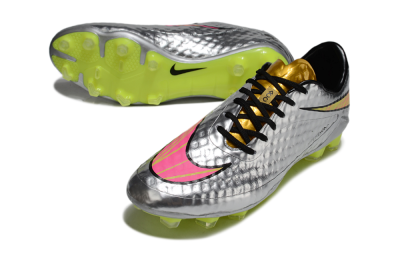Men's Nike Hypervenom Phantom Rgn SE FG Firm Ground Low-Tops Football Boots - Silver/Pink/Gold