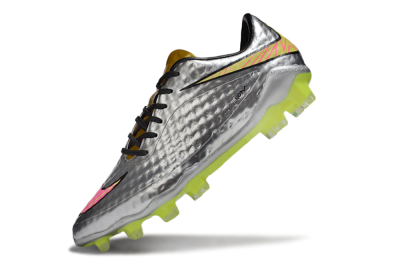 Men's Nike Hypervenom Phantom Rgn SE FG Firm Ground Low-Tops Football Boots - Silver/Pink/Gold