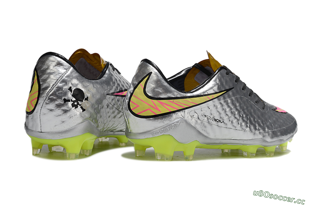 Men's Nike Hypervenom Phantom Rgn SE FG Firm Ground Low-Tops Football Boots - Silver/Pink/Gold 6