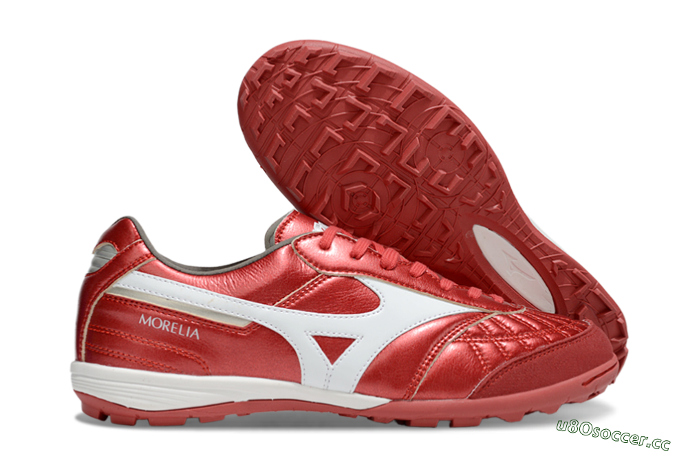 Men's Mizuno Morelia Neo 4 TF Artificial Turf Low-Tops Football Shoes - Red/White 2